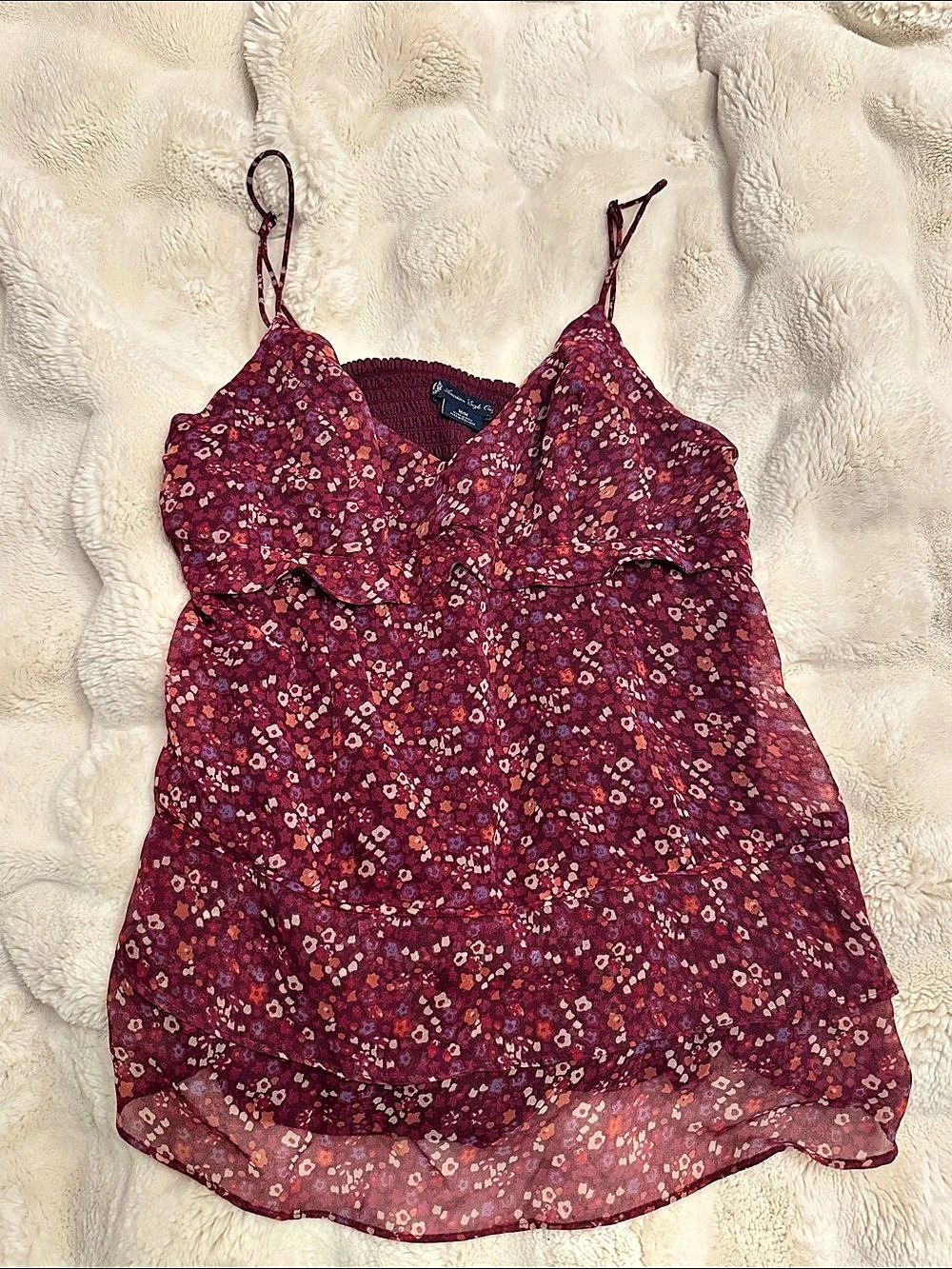 American Eagle Outfitters y2K Floral Cami in Purple & Pink Size Medium